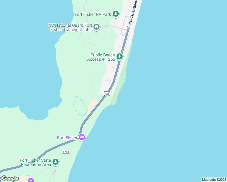 map of restaurants, bars, coffee shops, grocery stores, and more near 1437 Fort Fisher Boulevard South in Kure Beach