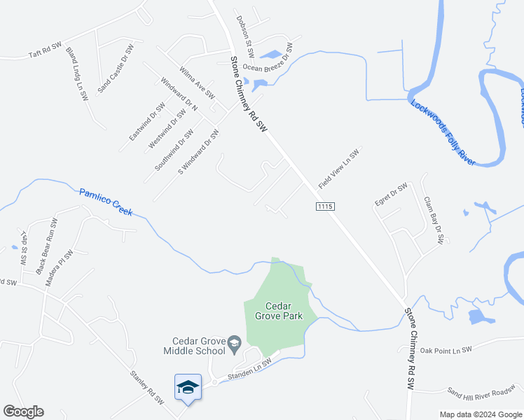 map of restaurants, bars, coffee shops, grocery stores, and more near 493 Lancaster Woods Drive in Brunswick County