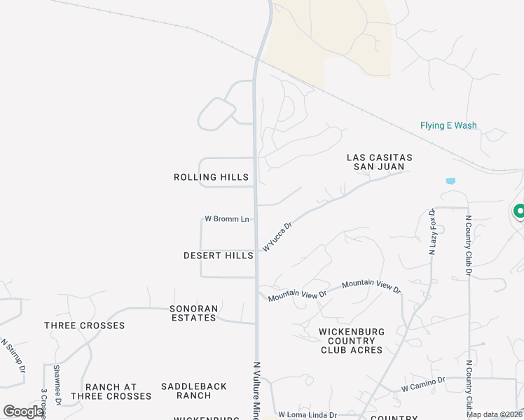 map of restaurants, bars, coffee shops, grocery stores, and more near 1990 West Yucca Drive in Wickenburg