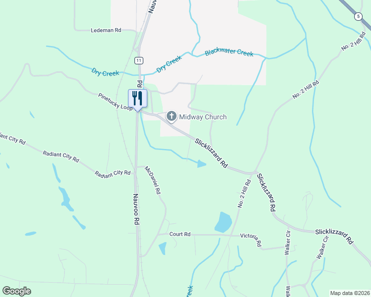 map of restaurants, bars, coffee shops, grocery stores, and more near Dingler Hill Road in Nauvoo