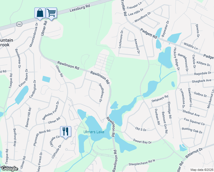 map of restaurants, bars, coffee shops, grocery stores, and more near 3328 Rawlinson Road in Columbia
