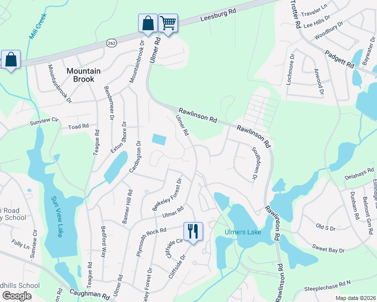 map of restaurants, bars, coffee shops, grocery stores, and more near 220 Vermillion Drive in Columbia