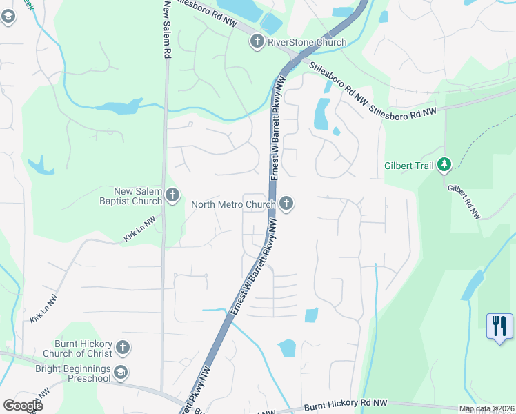 map of restaurants, bars, coffee shops, grocery stores, and more near 914 Village Greene Northwest in Marietta