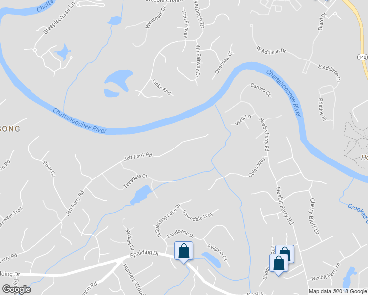 map of restaurants, bars, coffee shops, grocery stores, and more near 8345 Jett Ferry Road in Atlanta
