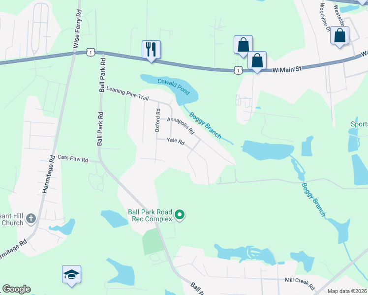 map of restaurants, bars, coffee shops, grocery stores, and more near 336 Annapolis Road in Lexington