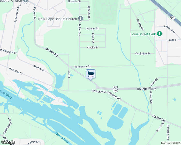map of restaurants, bars, coffee shops, grocery stores, and more near 500 Newman Lane in Gadsden