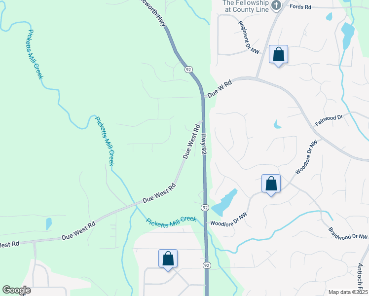 map of restaurants, bars, coffee shops, grocery stores, and more near 3277 Due West Road in Dallas