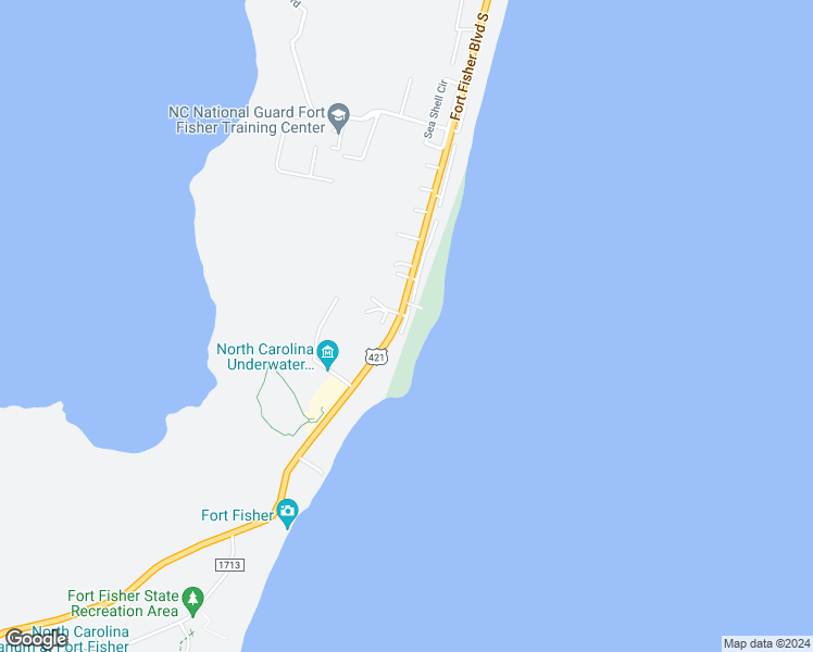 map of restaurants, bars, coffee shops, grocery stores, and more near 2117-B Surfrider Court in Kure Beach