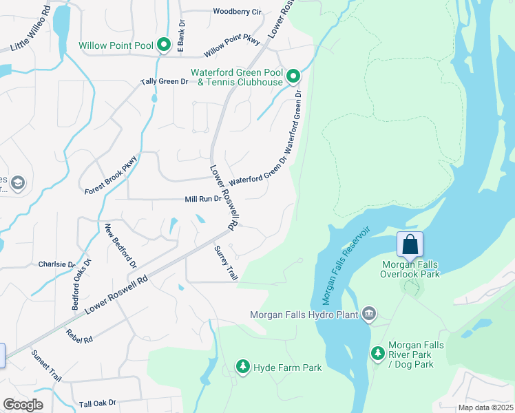 map of restaurants, bars, coffee shops, grocery stores, and more near 1114 Waterford Green Point in Marietta