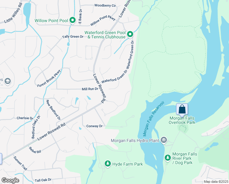 map of restaurants, bars, coffee shops, grocery stores, and more near 1114 Waterford Green Point in Marietta