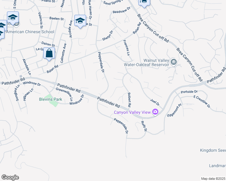 map of restaurants, bars, coffee shops, grocery stores, and more near 2402 Pepperdale Drive in Rowland Heights