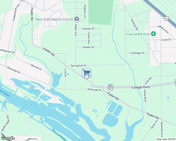 map of restaurants, bars, coffee shops, grocery stores, and more near 500 Newman Lane in Gadsden