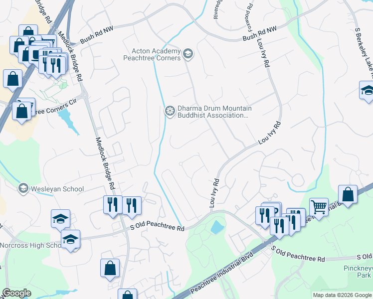 map of restaurants, bars, coffee shops, grocery stores, and more near 4964 Waterport Way Northwest in Duluth