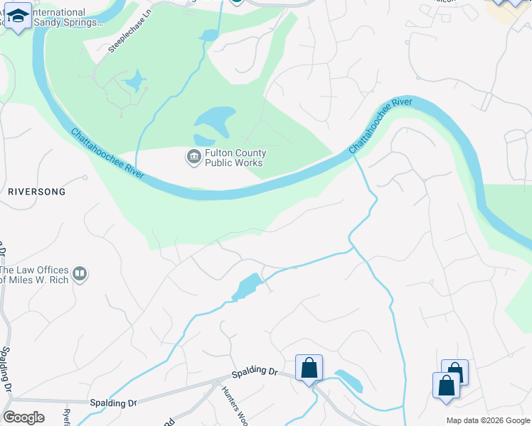 map of restaurants, bars, coffee shops, grocery stores, and more near 8300 Jett Ferry Road in Sandy Springs