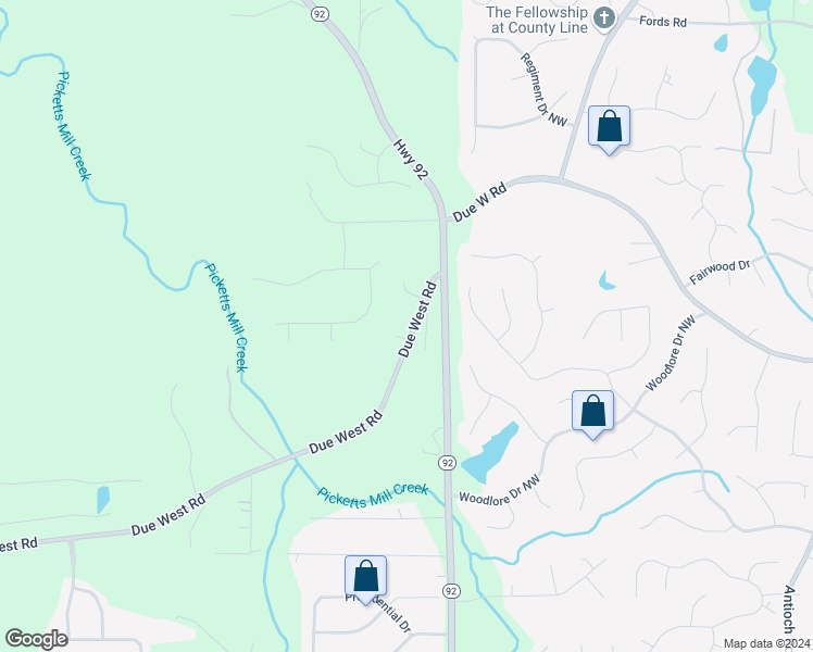 map of restaurants, bars, coffee shops, grocery stores, and more near 3307 Due West Road in Dallas