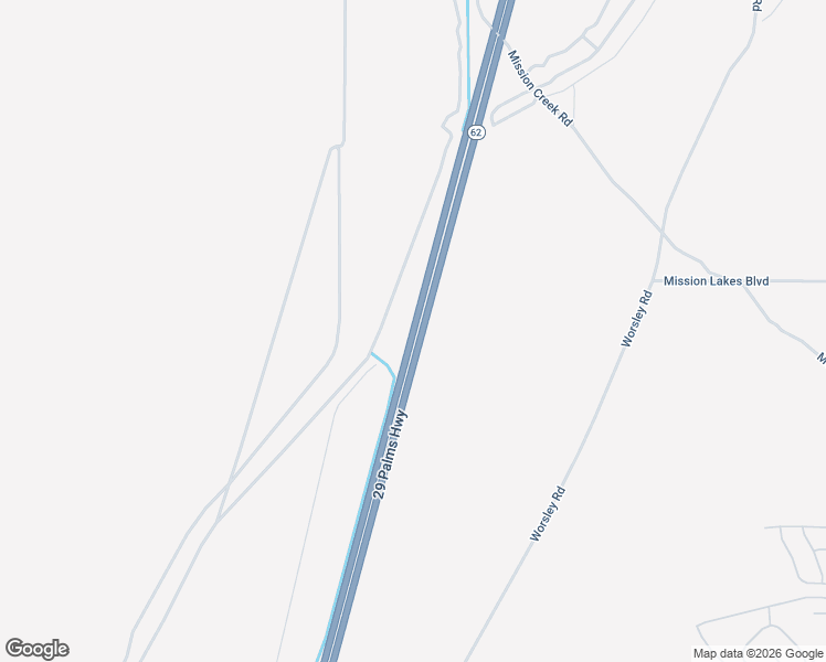 map of restaurants, bars, coffee shops, grocery stores, and more near California 62 in Whitewater