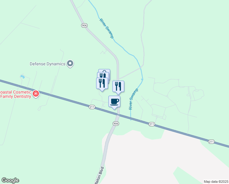map of restaurants, bars, coffee shops, grocery stores, and more near 2849 Midway Road Southeast in Bolivia