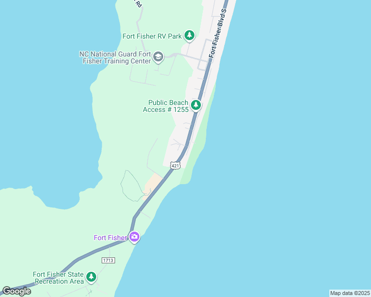 map of restaurants, bars, coffee shops, grocery stores, and more near 2117b Surfrider Court in Kure Beach