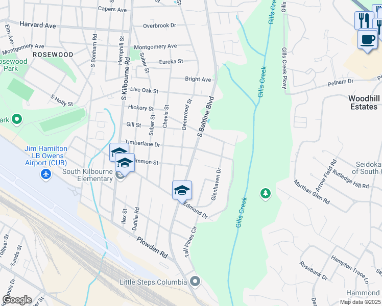 map of restaurants, bars, coffee shops, grocery stores, and more near in Columbia