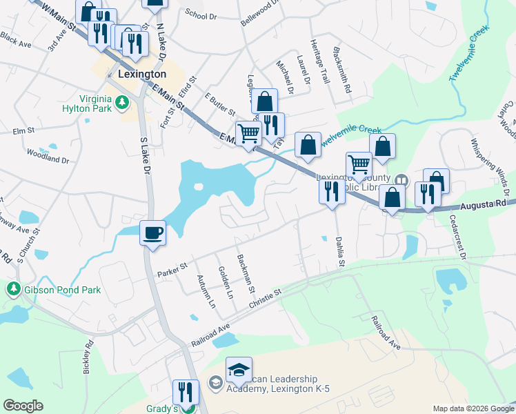 map of restaurants, bars, coffee shops, grocery stores, and more near 231 Fox Street in Lexington