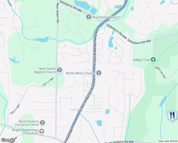 map of restaurants, bars, coffee shops, grocery stores, and more near 914 Village Greene Northwest in Marietta