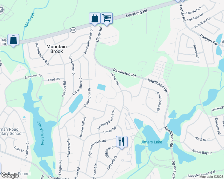 map of restaurants, bars, coffee shops, grocery stores, and more near 178 Vermillion Drive in Columbia