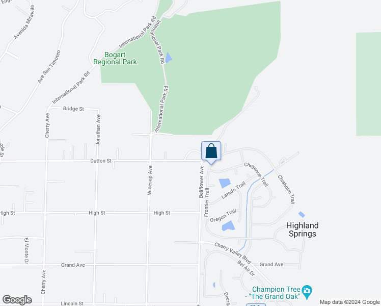 map of restaurants, bars, coffee shops, grocery stores, and more near 40666 Dutton Street in Cherry Valley