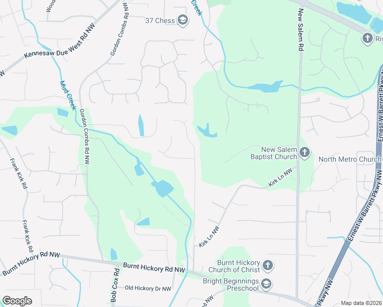 map of restaurants, bars, coffee shops, grocery stores, and more near 2702 Tarpley Place Northwest in Kennesaw