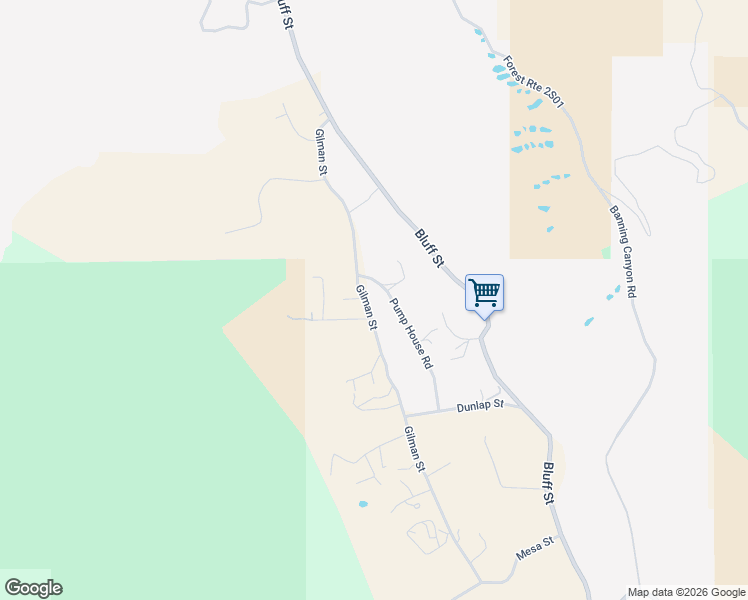 map of restaurants, bars, coffee shops, grocery stores, and more near 10045 Bluff Street in Banning