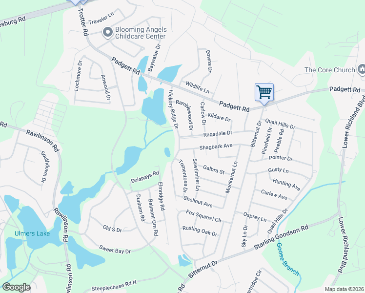 map of restaurants, bars, coffee shops, grocery stores, and more near 413 Shagbark Avenue in Columbia