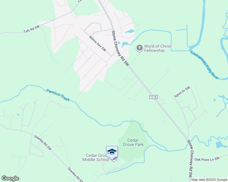 map of restaurants, bars, coffee shops, grocery stores, and more near 645 Stone Ridge Road Southwest in Brunswick County