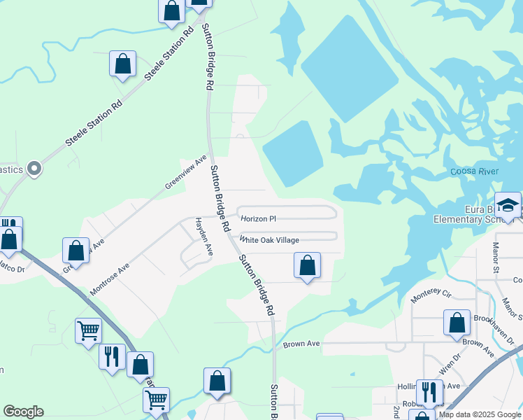 map of restaurants, bars, coffee shops, grocery stores, and more near 98 Horizon Place in Rainbow City