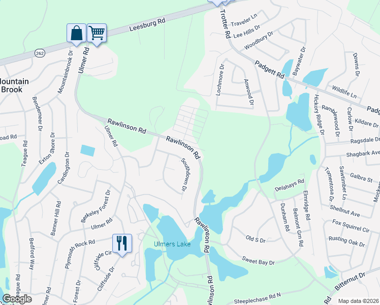 map of restaurants, bars, coffee shops, grocery stores, and more near 3428 Rawlinson Road in Columbia