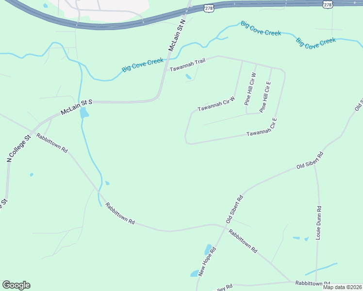 map of restaurants, bars, coffee shops, grocery stores, and more near 4400 Tawannah Circle West in Hokes Bluff