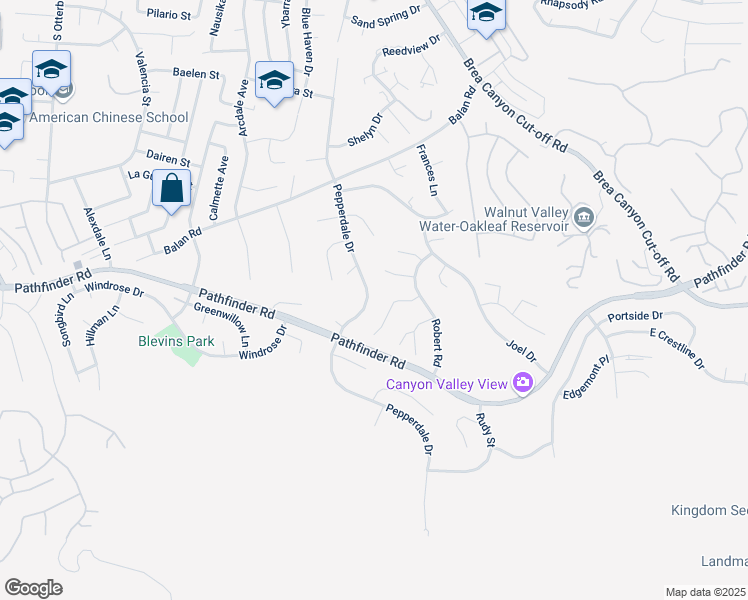 map of restaurants, bars, coffee shops, grocery stores, and more near 2402 Pepperdale Drive in Rowland Heights