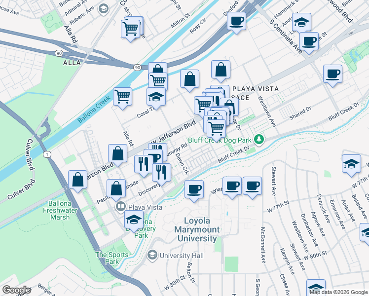 map of restaurants, bars, coffee shops, grocery stores, and more near 12871 Hammock Lane in Los Angeles