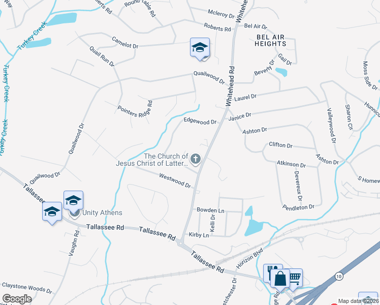 map of restaurants, bars, coffee shops, grocery stores, and more near 65 Maynard Court in Athens