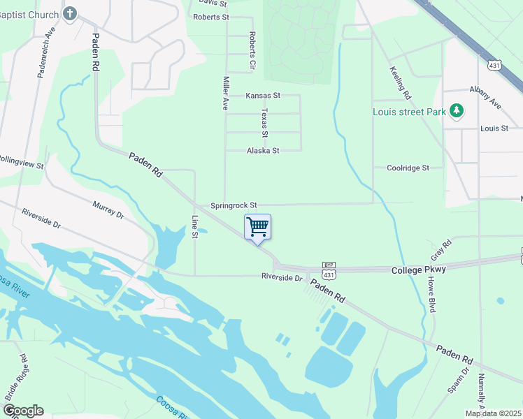 map of restaurants, bars, coffee shops, grocery stores, and more near 500 Newman Lane in Gadsden