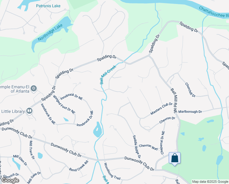 map of restaurants, bars, coffee shops, grocery stores, and more near 13 Ball Creek Way in Sandy Springs