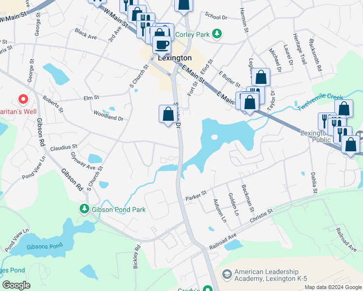 map of restaurants, bars, coffee shops, grocery stores, and more near 488 South Carolina 6 in Lexington