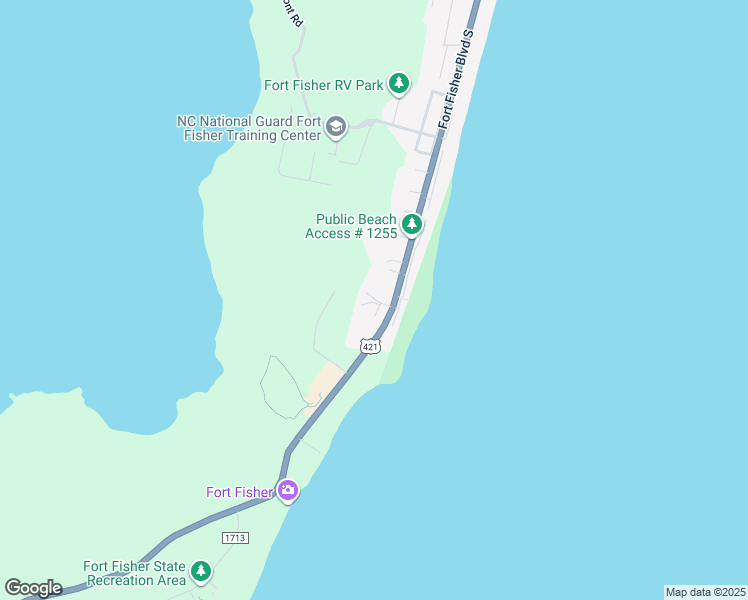 map of restaurants, bars, coffee shops, grocery stores, and more near 2306 Surfrider Circle in Kure Beach