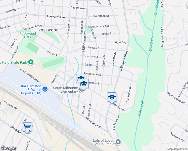 map of restaurants, bars, coffee shops, grocery stores, and more near 1200 Hancock Street in Columbia