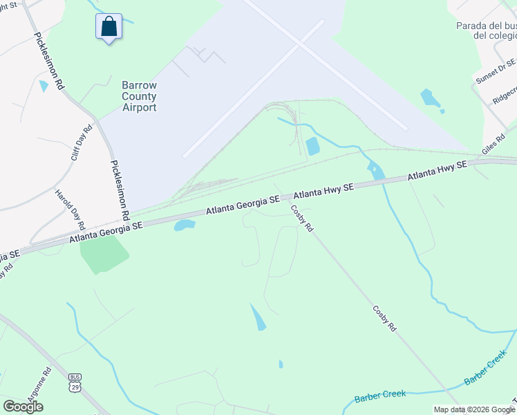 map of restaurants, bars, coffee shops, grocery stores, and more near 908 Pete Harris Road in Winder