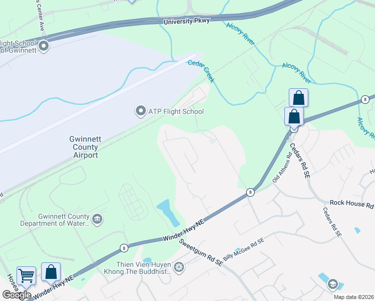 map of restaurants, bars, coffee shops, grocery stores, and more near 767 Grenier Terrace Northeast in Lawrenceville