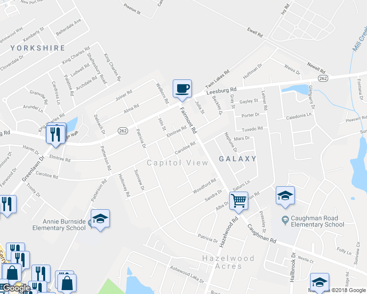 map of restaurants, bars, coffee shops, grocery stores, and more near 7127 Tama Road in Columbia