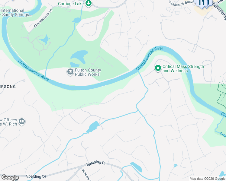 map of restaurants, bars, coffee shops, grocery stores, and more near 8330 Jett Ferry Road in Atlanta