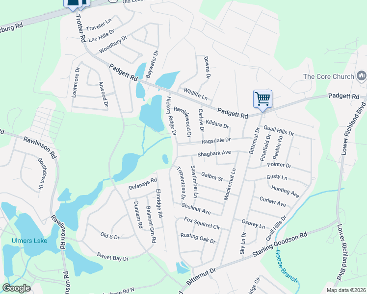 map of restaurants, bars, coffee shops, grocery stores, and more near 413 Shagbark Avenue in Columbia