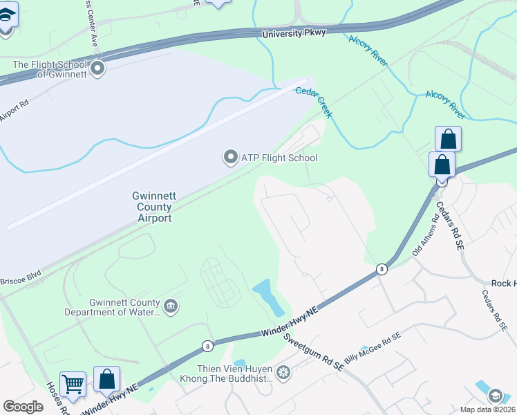 map of restaurants, bars, coffee shops, grocery stores, and more near 486 Grenier Terrace Northeast in Lawrenceville