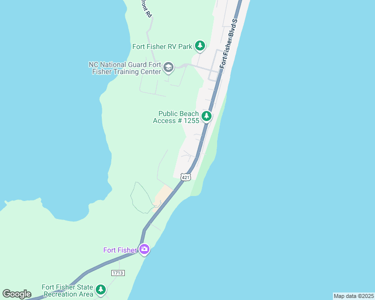 map of restaurants, bars, coffee shops, grocery stores, and more near 2117b Surfrider Court in Kure Beach