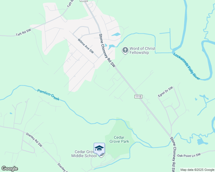 map of restaurants, bars, coffee shops, grocery stores, and more near 645 Stone Ridge Road Southwest in Brunswick County